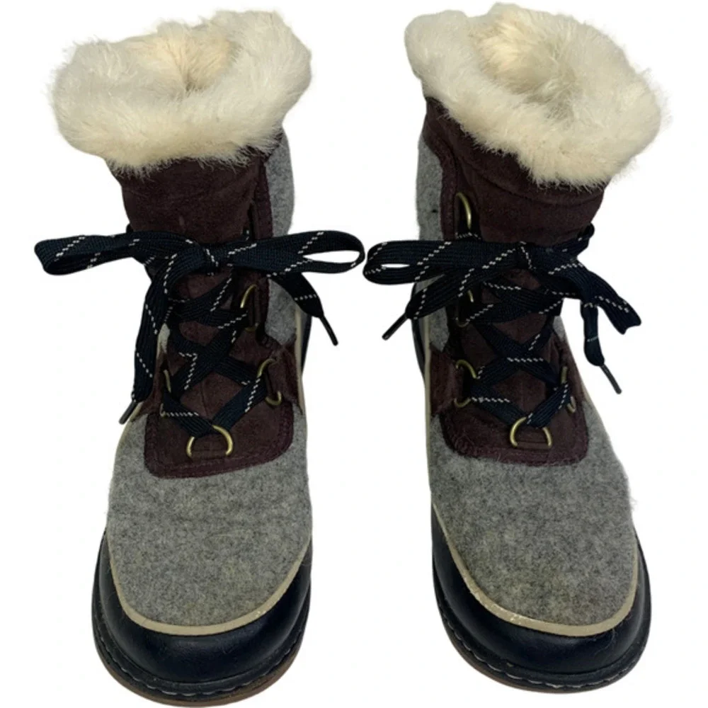 SOREL‎ Gray Tivoli III Vegan Fur Winter Snow Boots